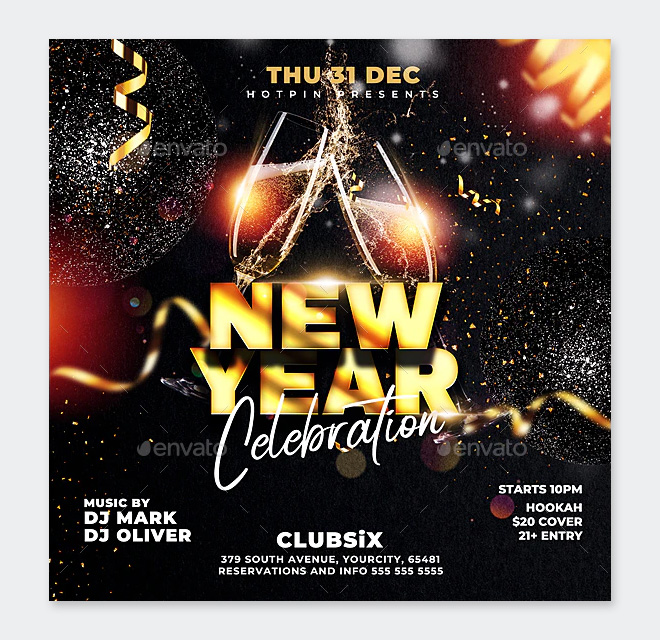New Year Party Flyer Design