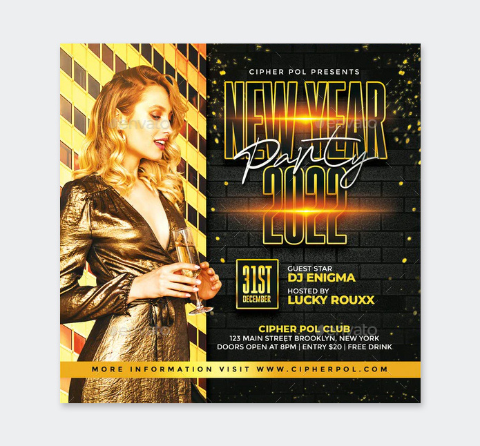 PSD New Year Party Flyer