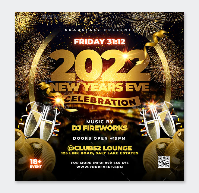 New Year's Eve Flyer PSD