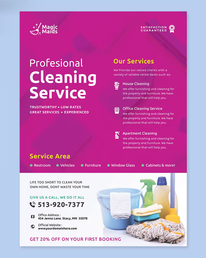 Professional Cleaning Service Flyer Design