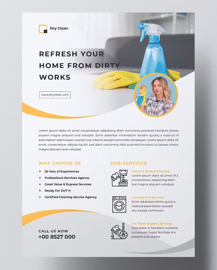 Simple Cleaning Services Flyer Template