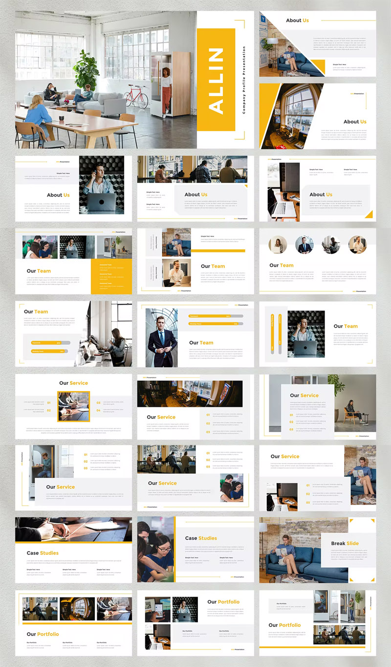 Clean Company Profile PowerPoint Template