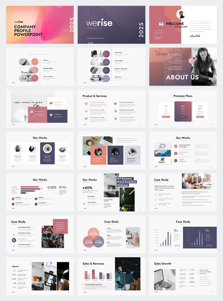 Clean Company Profile PowerPoint Template