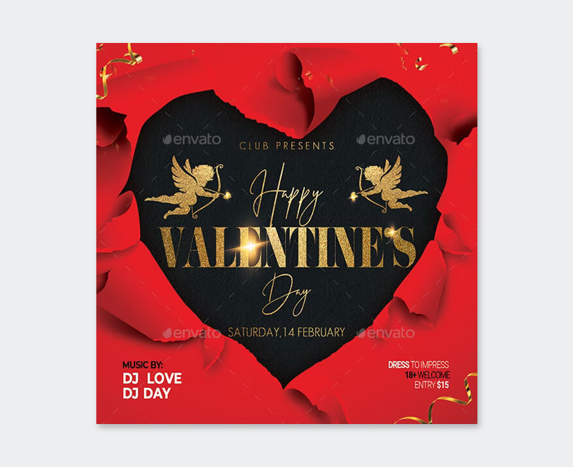 Happy Valentines Day Flyer Design