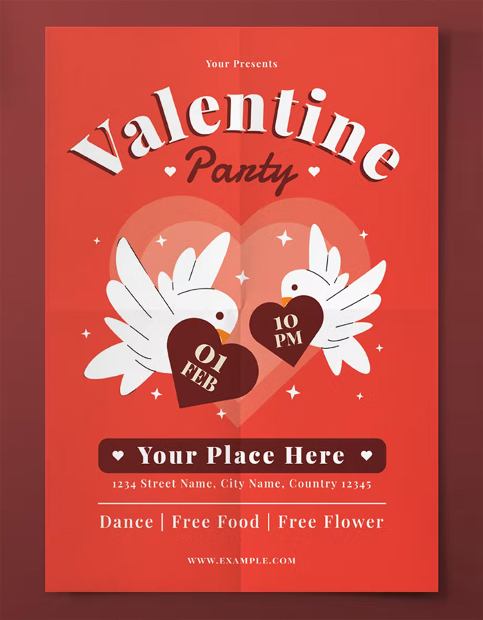Valentine Flyer Template PSD