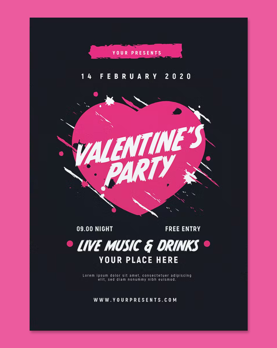 Valentine's Party Flyer Template