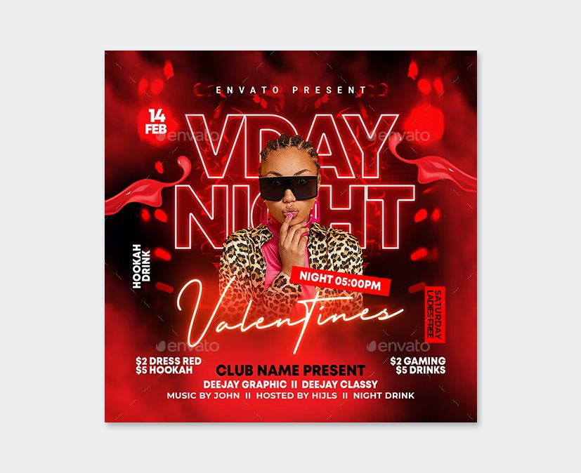 Vday Party Flyer Design