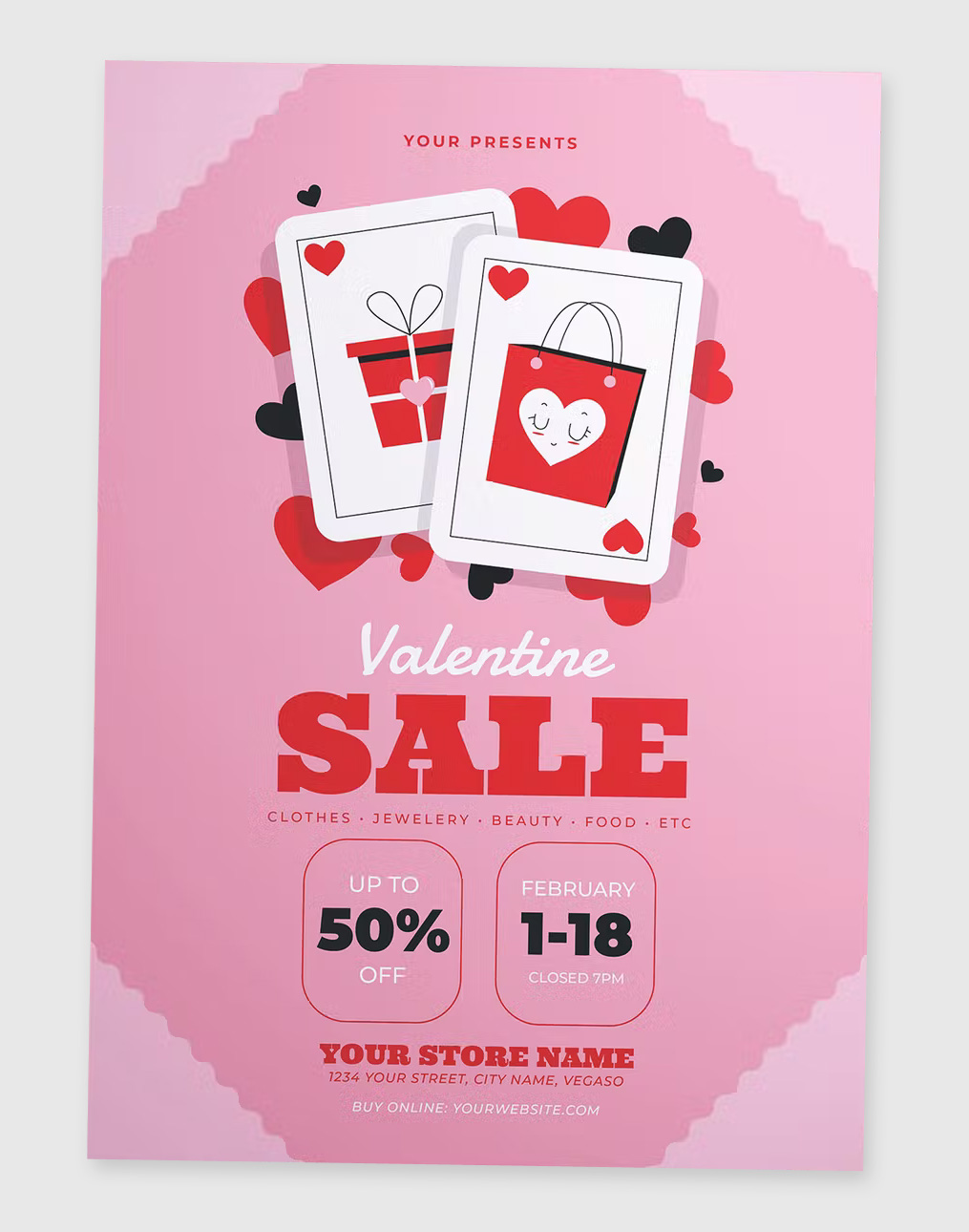 Valentine Sale Flyer PSD