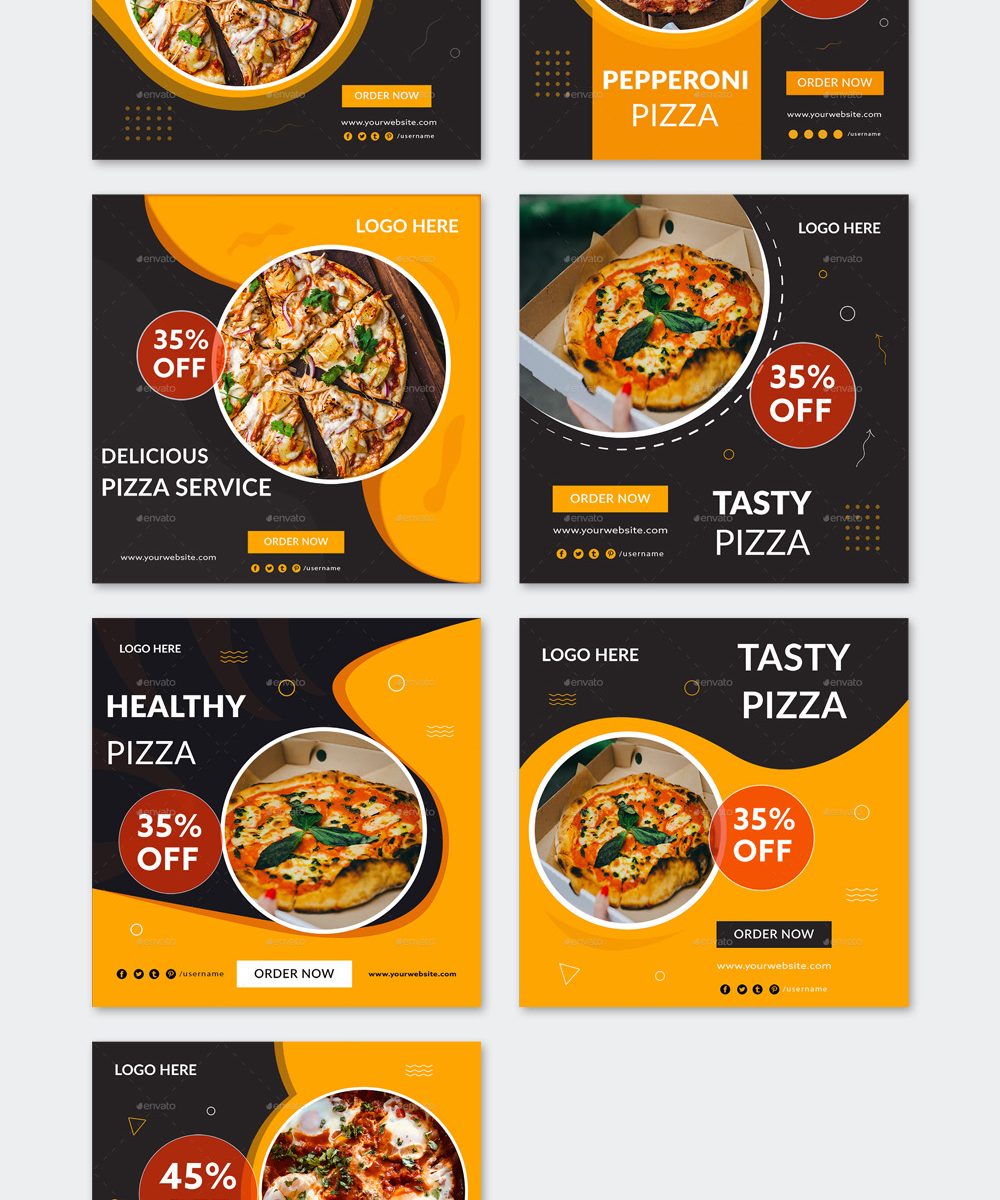 Pizza Food Instagram Posts Design