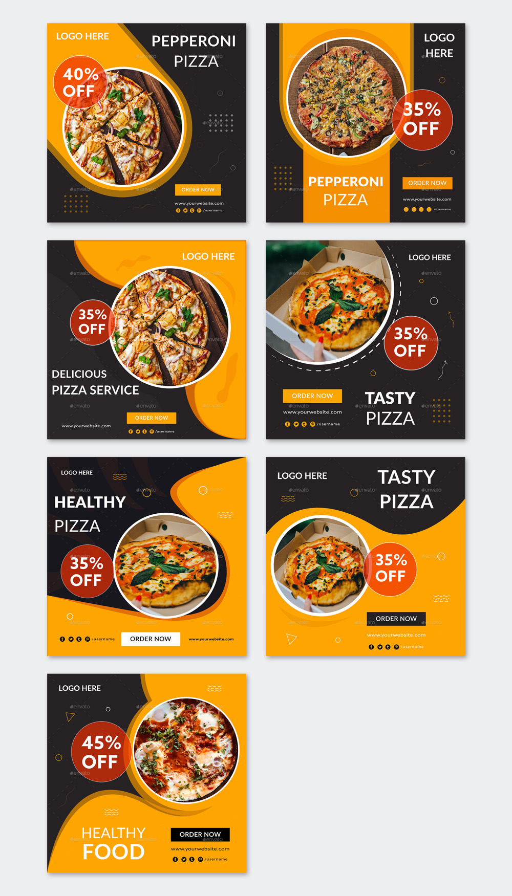 Pizza Food Instagram Posts Design