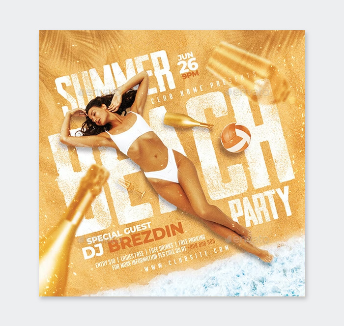 Summer Beach Party Flyer PSD
