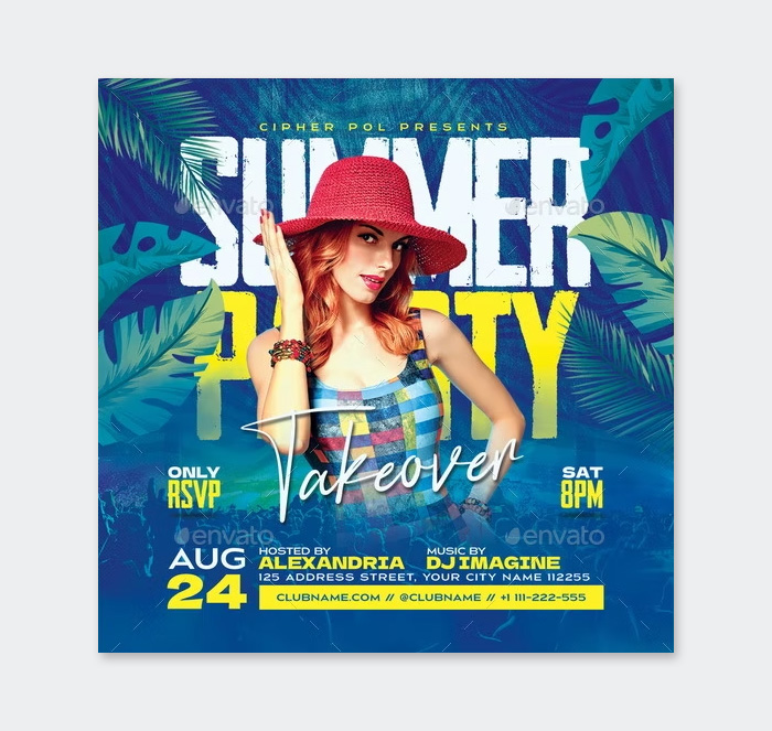 Summer Party Flyer Photoshop