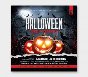 Halloween Night Party Flyer Template PSD - ksioks