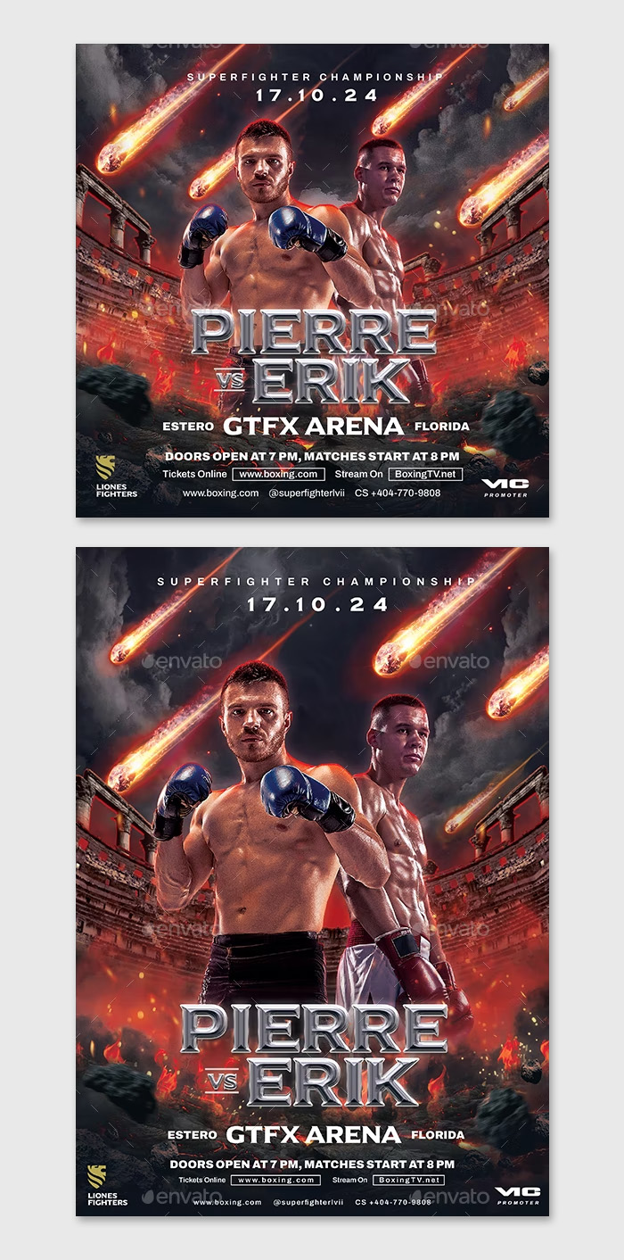 Boxing Fight Flyer Design