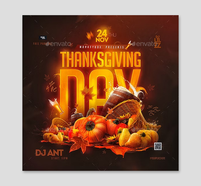 Thanksgiving Day Flyer PSD