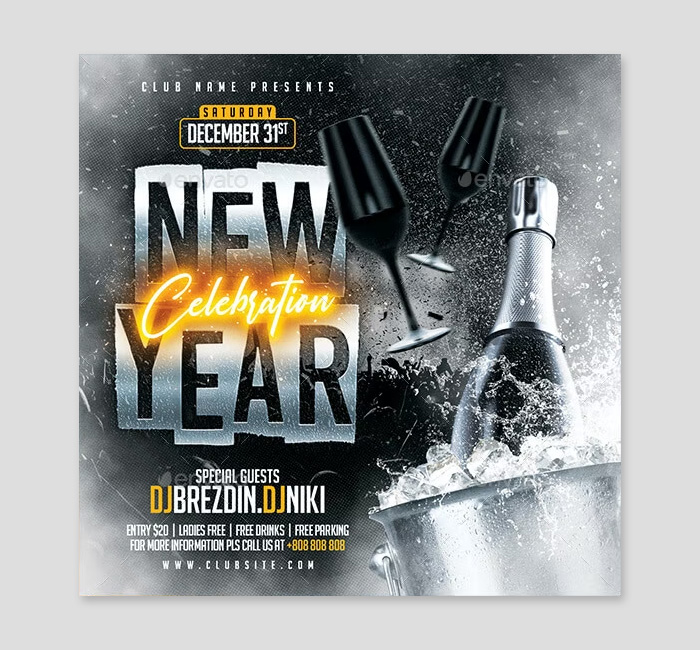 New Year Party Flyer Design
