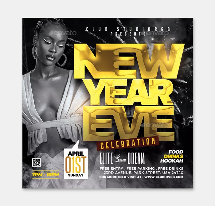 New Year Party Flyer Template