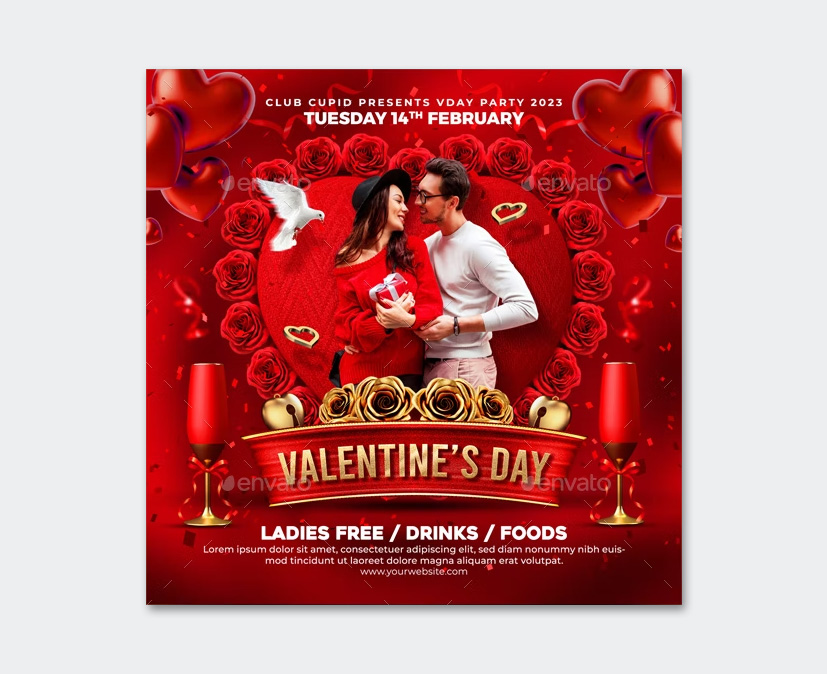 Valentine Flyer PSD