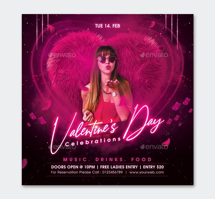 Valentines Day Flyer Template PSD
