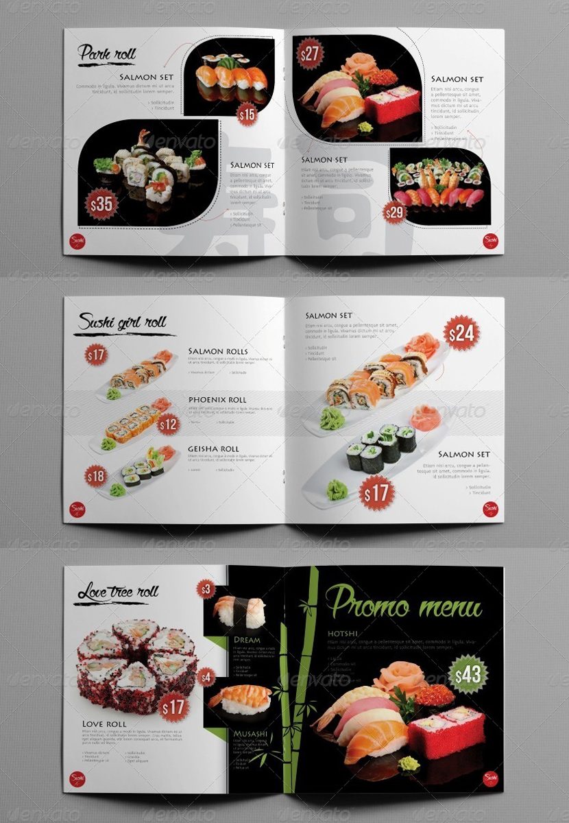Sushi Restaurant Menu Design