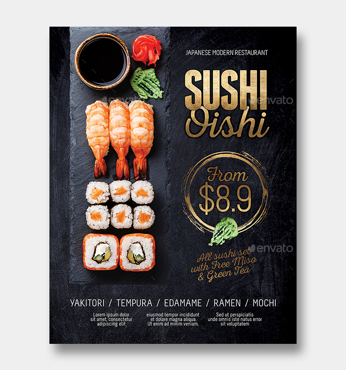 Japanese Sushi Flyer Design
