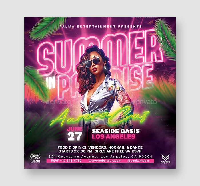 PSD Summer Party Flyer Design