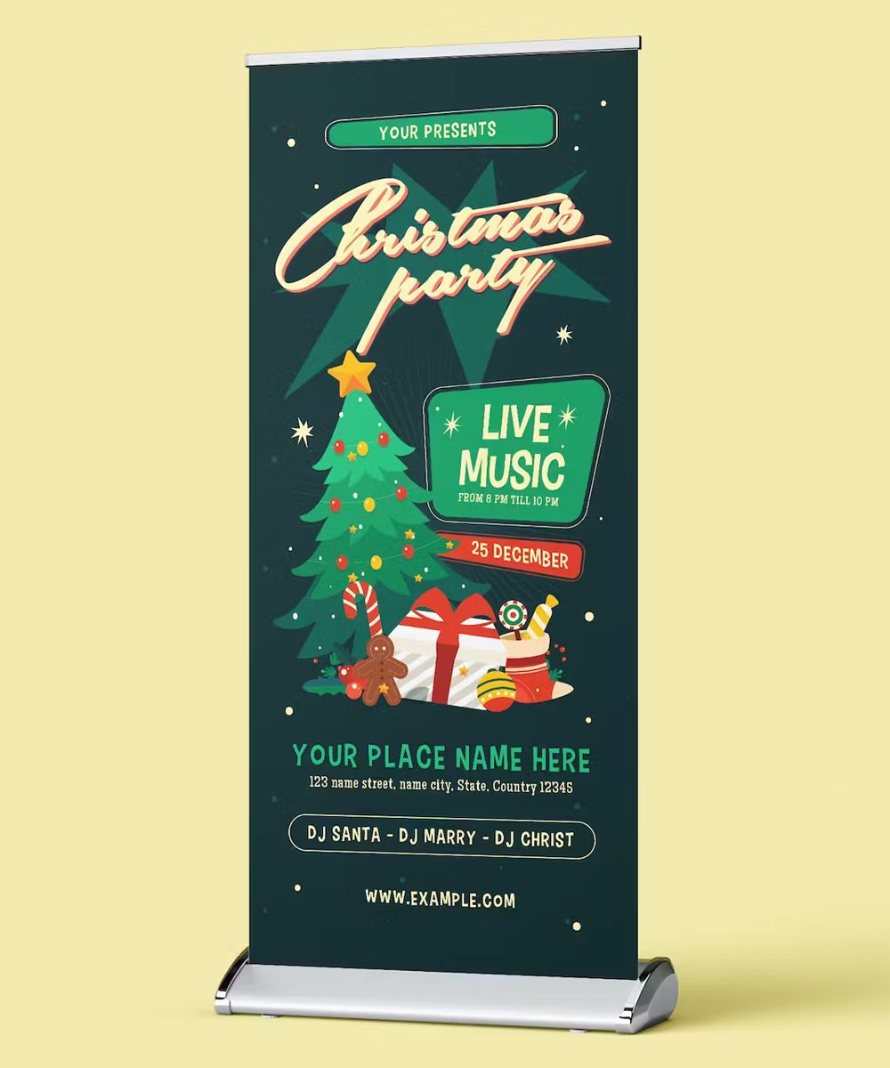 Christmas Party Roll Up Banner
