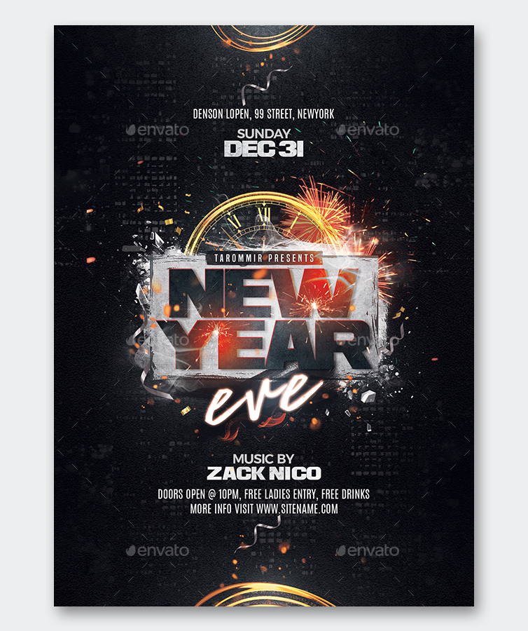 New Year Eve Flyer PSD
